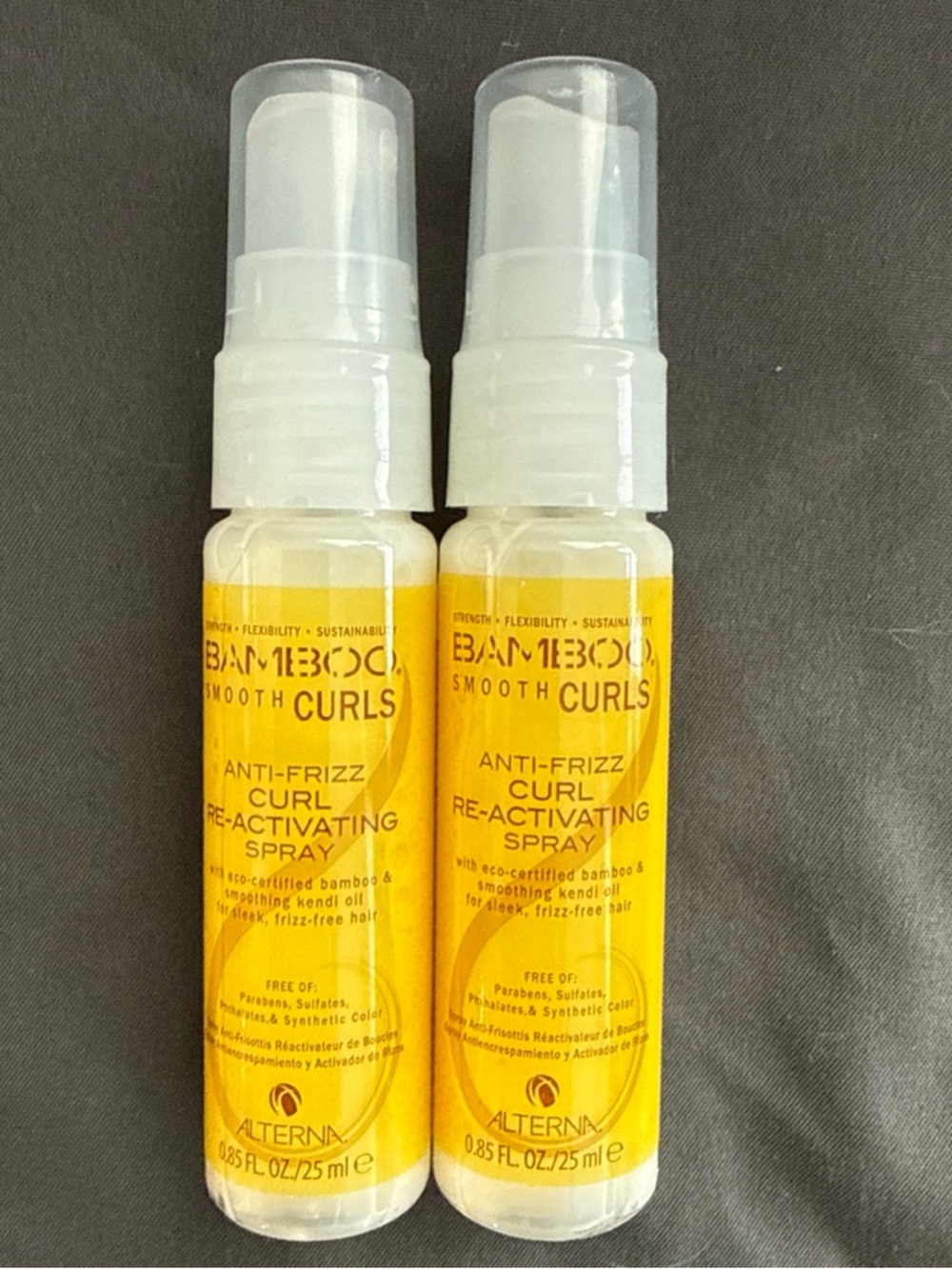 2 Alterna Bamboo Smooth Curls Anti-Frizz Curl Re-Activating Spray .85 fl oz each